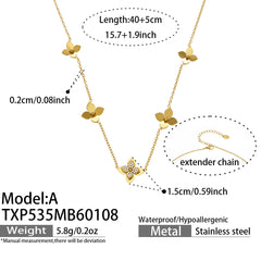 Four-Petal Cubic Zirconia Flower Jewelry