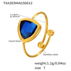 Round Glass Open Ring