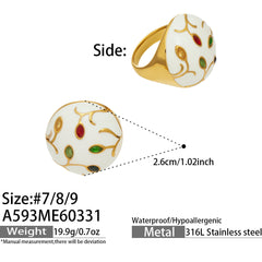 Gold-Tone Enamel and Mother-of-Pearl Ring Designs