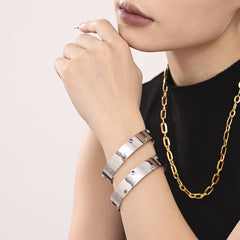 Multicolor Cubic Zirconia Accent Bangle