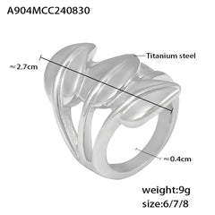 18K Gold-Plated Leaf Heart Sculptural Ring