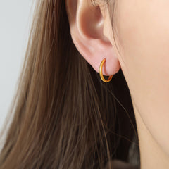 Gold-Tone Classic Rounded Hoop Earrings