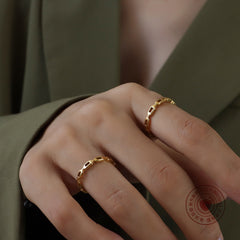 Gold-Tone Openwork Link Ring
