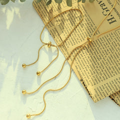 18K Gold-Plated Sliding Lariat Necklace or Bracelet
