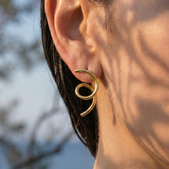 18K Gold-Plated Sculptural Spiral Earrings