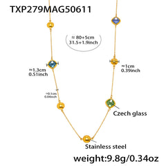 Faceted Czech Glass Long Necklace