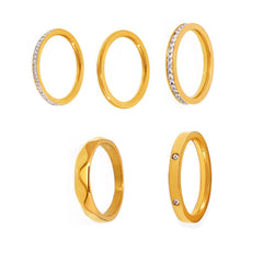 Minimal Stainless Steel Stacking Band Rings