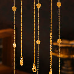 18K Gold-Plated Floral Accent Necklace