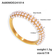 Cubic Zirconia or Pearl-Look Accent Ring