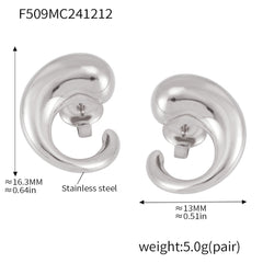 Sculptural Curved Teardrop Stud Earring Designs