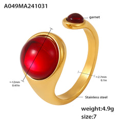 Garnet Two-Accent Open Ring