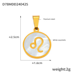 Gold-Tone Shell Zodiac Pendant Charm