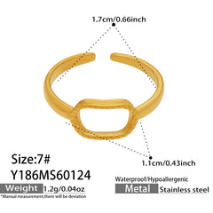 Gold-Tone Geometric Open Ring Designs