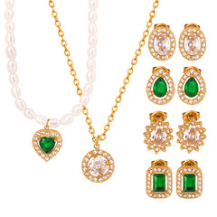 Faceted Accent Necklace or Stud Earrings