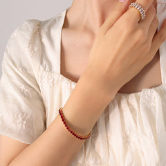 18K Gold-Plated Cubic Zirconia Stretch Bracelet