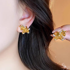 Nadine Dainty Crystal Horse Stud Earrings