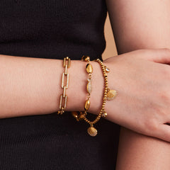 Gold-Tone Ocean Detail Link Bracelet