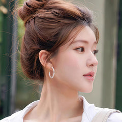 Nicolette Vintage-Inspired Pearl Hoop Earrings No. 425595