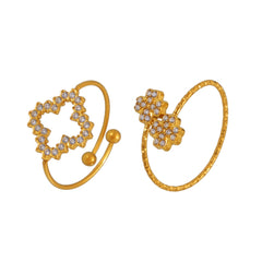 Floral Cubic Zirconia Open Ring Designs