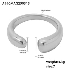 18K Gold-Plated Rounded-End Open Ring