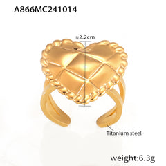 Quilted Heart Statement Ring