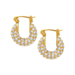 Cubic Zirconia Multi-Row Hoop Earrings