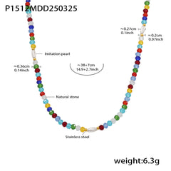 Multicolor Natural Stone Bead Necklace