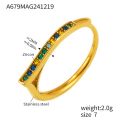 18K Gold-Plated Cubic Zirconia Open Band Ring