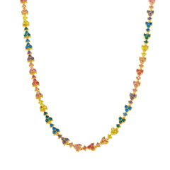 Cubic Zirconia Floral Statement Necklace
