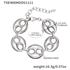 Coffee Bean Link Necklace & Bracelet
