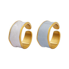 Blue Enamel Open Band Ring