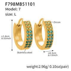 U-Shaped Cubic Zirconia Hoop Earrings