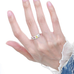 Nadine Organic Pavé Heart Adjustable Ring