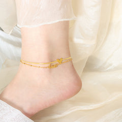 Heart and LOVE Double Layer Anklet