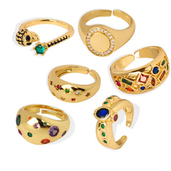 Gold-Tone Cubic Zirconia Accent Open Ring