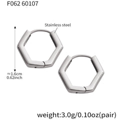 Hexagonal Huggie Hoop Earrings