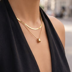 Layered Teardrop Pendant Necklace