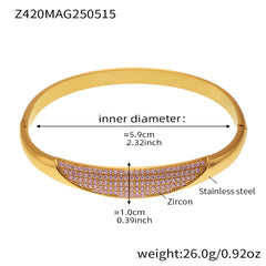 18K Gold-Plated Cubic Zirconia Wave Clasp Bracelet