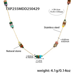 18K Gold-Plated Multicolor Natural Stone Jewelry