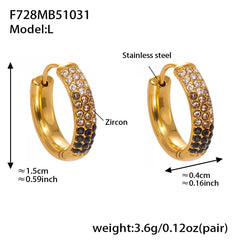 18K Gold-Plated Cubic Zirconia U-Hoop Earrings
