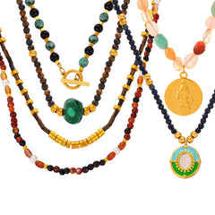 Agate and Tiger Eye Beaded Necklace Designs