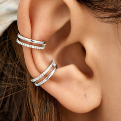 Double-Row Cubic Zirconia Ear Cuff