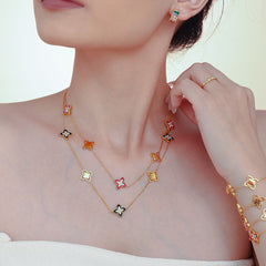 Enamel Clover Necklace or Bracelet