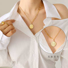 Portrait Coin Pendant Necklace