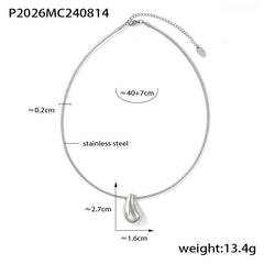 18K Gold-Plated Teardrop Pendant Collar Necklace