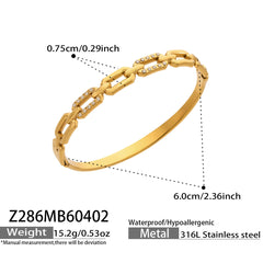 Cubic Zirconia Geometric Link Bangle Designs