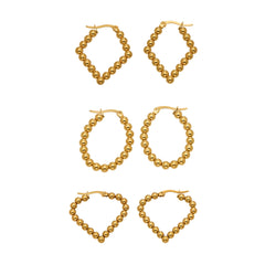 Beaded Geometric Hoop Earrings