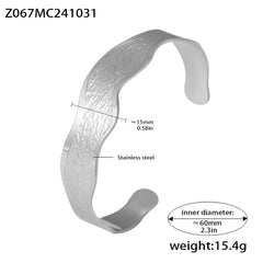 18K Gold-Plated Wave Edge Open Cuff Bracelet