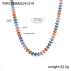 18K Gold-Plated Cubic Zirconia Geometric Necklace