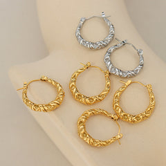 Twisted Texture Hoop Earrings